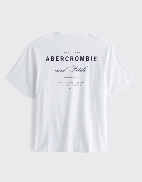Abercrombie & Fitch Premium heavyweight 2.0 logo tee in white - view 1