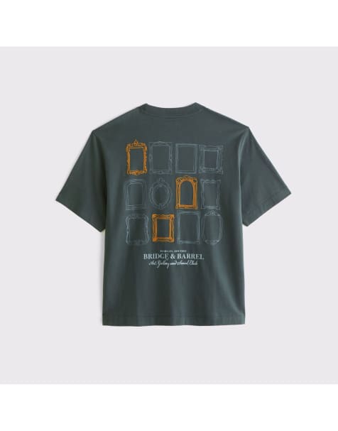 Abercrombie & Fitch Premium heavyweight 2.0 tee in dark spruce - view 1
