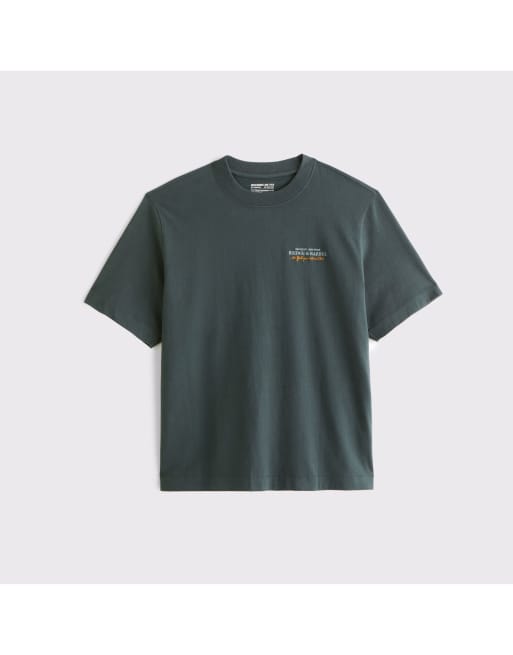 Abercrombie & Fitch Premium heavyweight 2.0 tee in dark spruce, 2 of 3