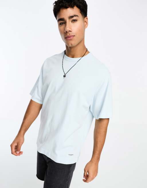 Abercrombie & Fitch premium heavyweight t-shirt in light blue | ASOS