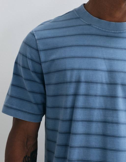 Abercrombie & Fitch premium heavyweight t-shirt in washed blue, 2 of 5