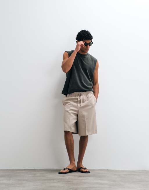 Abercrombie & Fitch premium heavyweight tank top in washed black, 3 of 5