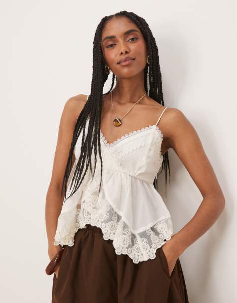 Abercrombie & Fitch - Premium - Hvid babydoll-top med broderier - view 1