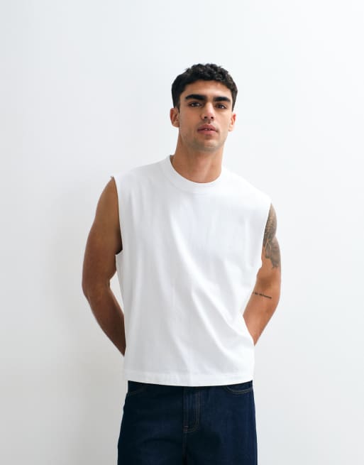 Abercrombie & Fitch - Premium - Hvid kraftig tanktop, 3 af 5