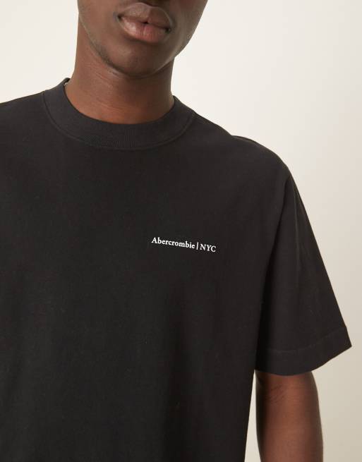 Abercrombie & Fitch premium logo t-shirt in black, 3 of 4