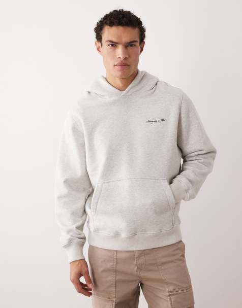 Abercrombie & Fitch premium oversized hoodie in gray heather - view 1