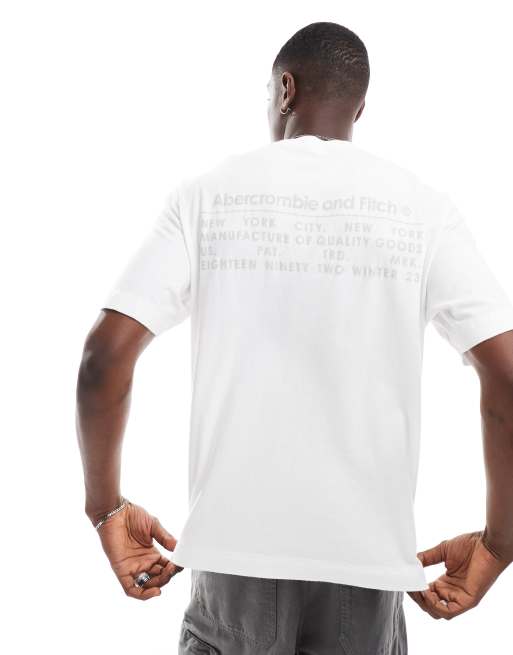 Abercrombie & Fitch - Premium - Oversized T-shirt med logo i vintage-stil i hvid