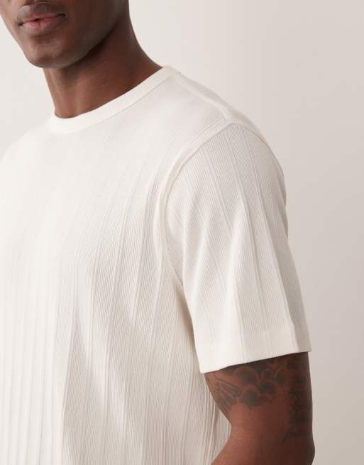 Abercrombie & Fitch premium ribbed t-shirt in white, 5 of 5