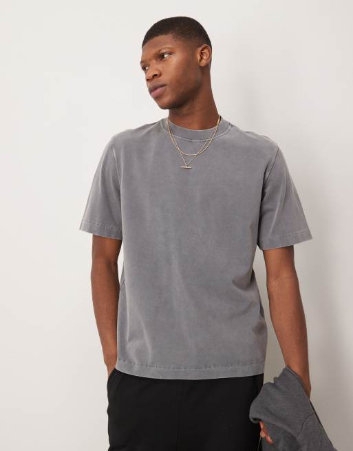 Abercrombie & Fitch premium t-shirt in washed gray