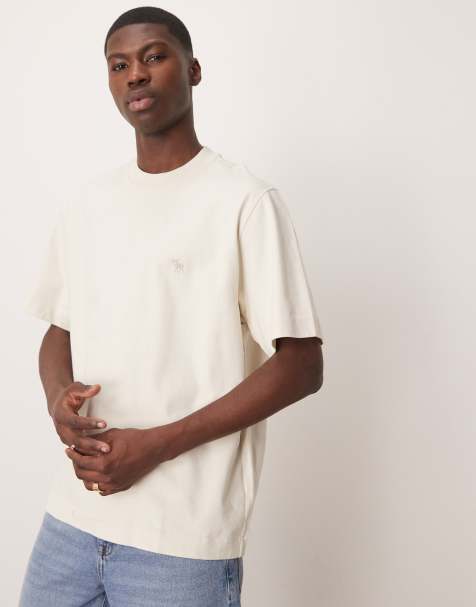 Abercrombie & Fitch - Premium - T-shirt met korte mouwen en icoonlogo in gebroken wit - view 1