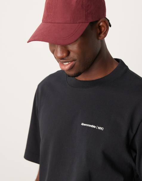 Abercrombie & Fitch - Premium - T-shirt oversize avec logo intemporel floqué - Noir - view 1