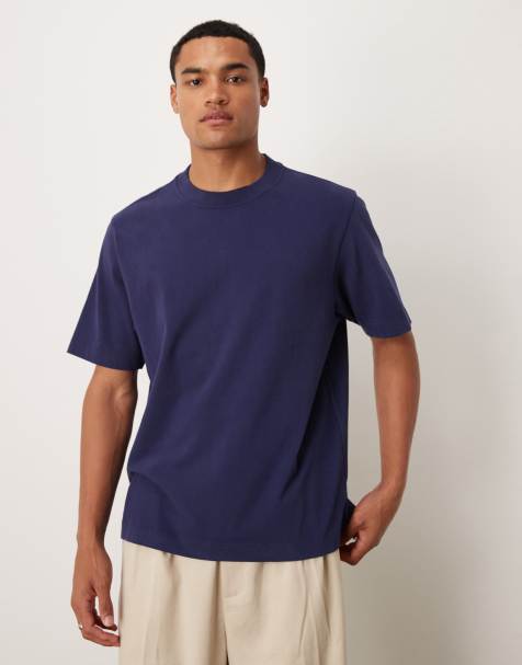 Abercrombie & Fitch - Premium T-shirt van zware stof met korte mouwen in marineblauw - view 1