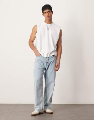 Abercrombie & Fitch premium tank top in white 