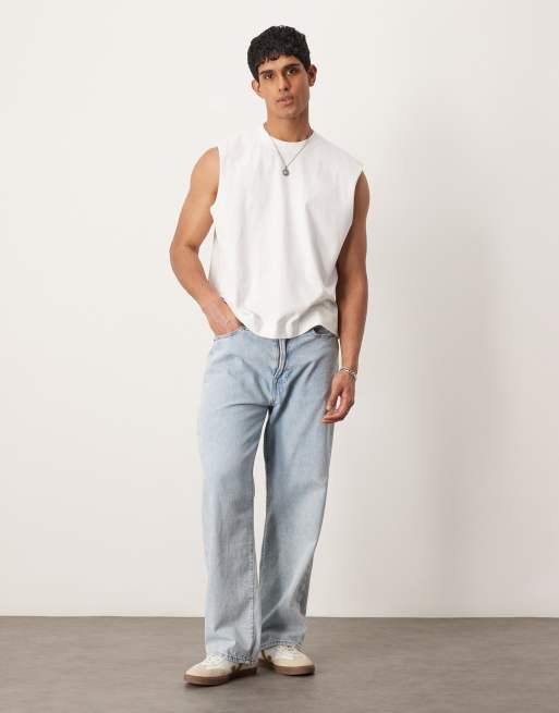 Abercrombie & Fitch premium tank top in white 