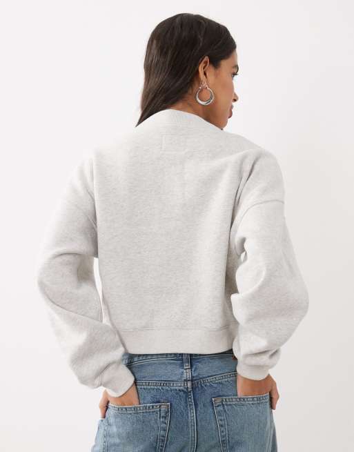 Abercrombie & Fitch preppy boxig kofta i ljusgrått, 4 av 4
