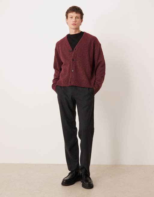 Abercrombie & Fitch - Preppy cardigan i bordeauxrød, 2 af 5