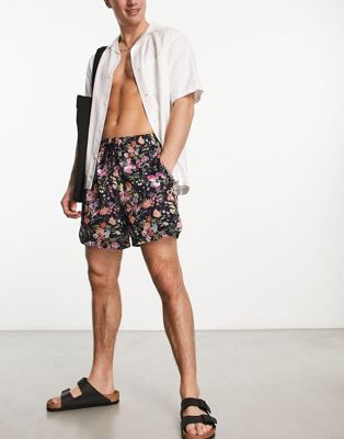 Abercrombie & Fitch Pride floral print mesh shorts in blue