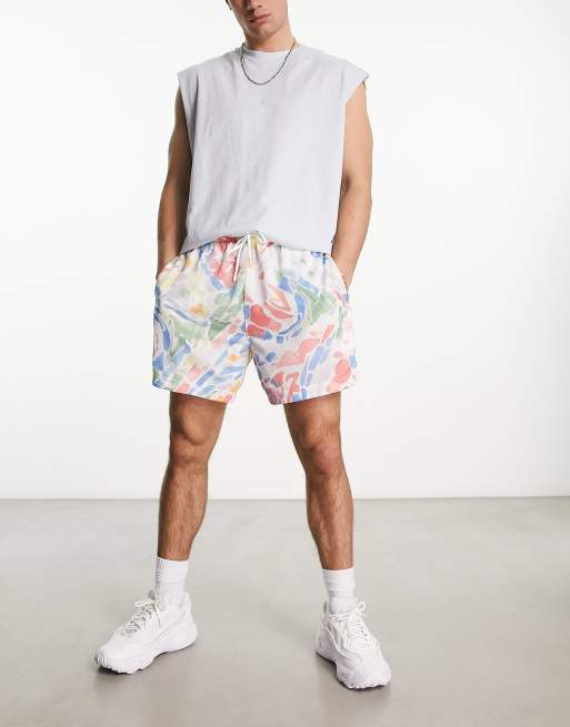 Abercrombie & Fitch Pride rainbow mosaic print mesh shorts in multi | ASOS