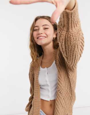 abercrombie puff sleeve cardigan
