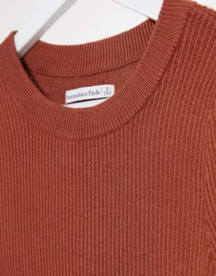 puff sleeve crew neck sweater