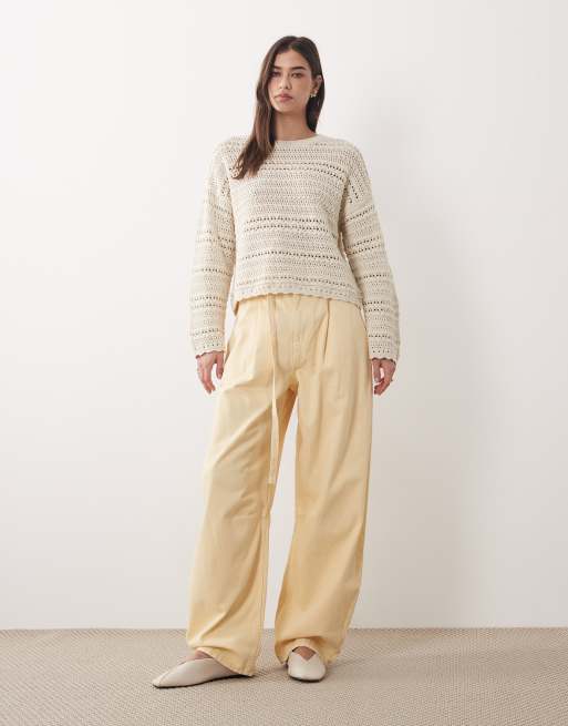 Abercrombie & Fitch - Pull bohème en maille crochetée - Beige, 4 de 4