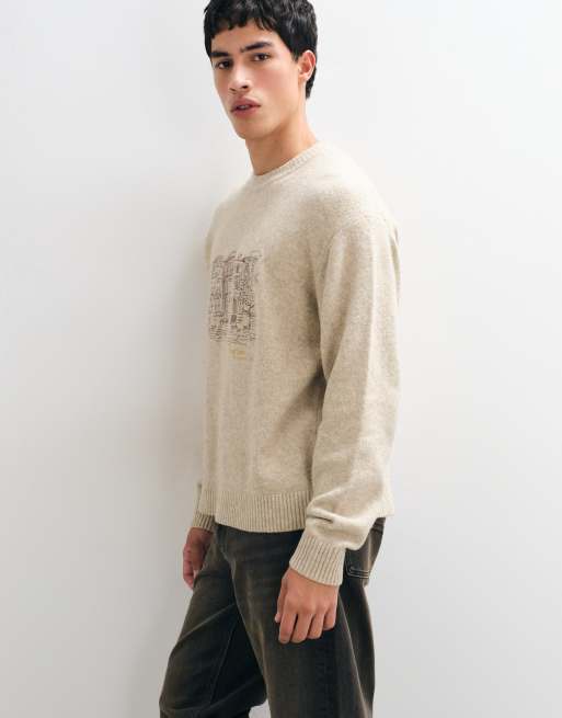 Abercrombie & Fitch pull en maille à col montant Boston couleur crème, 2 de 5