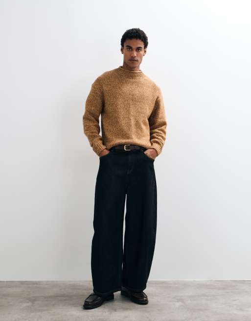 Abercrombie & Fitch pull en maille à col montant camel, 2 de 5
