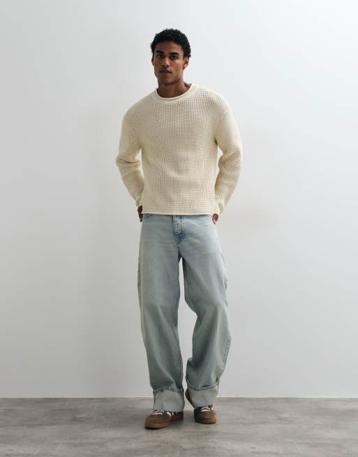 Abercrombie & Fitch pull en maille à col montant couleur crème, 2 de 5