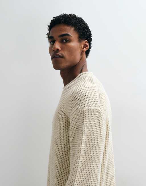 Abercrombie & Fitch pull en maille à col montant couleur crème, 3 de 5