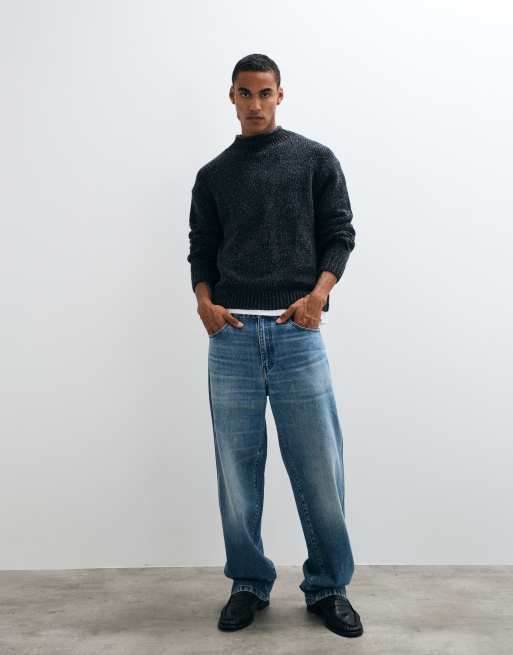 Abercrombie & Fitch pull en maille à col montant noir, 2 de 5