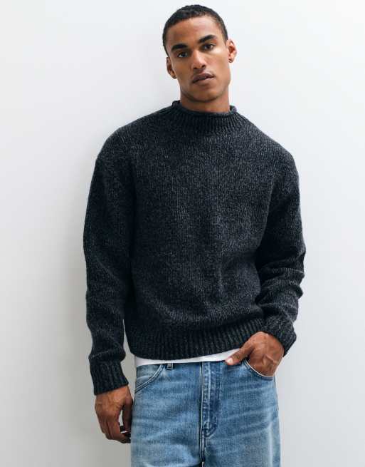Abercrombie & Fitch pull en maille à col montant noir, 3 de 5
