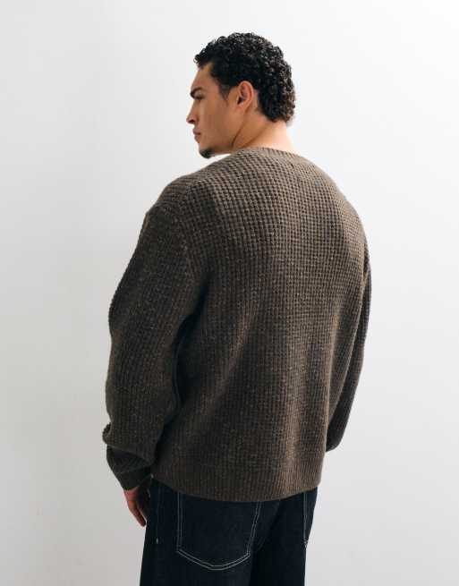 Abercrombie & Fitch pull en maille à col rond essentiel marron, 3 de 5