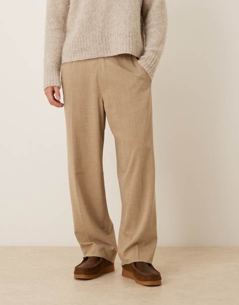 Abercrombie & Fitch pull on baggy trousers in brown