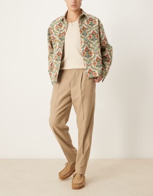 Abercrombie & Fitch Abercrombie & Fitch pull on loose trousers in camel-Neutral