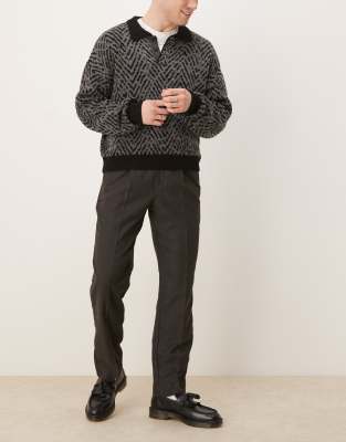 Abercrombie & Fitch Abercrombie & Fitch pull on loose trousers in charcoal-Grey