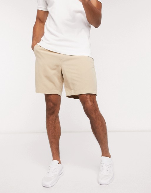 Abercrombie & Fitch pull on shorts in white pepper