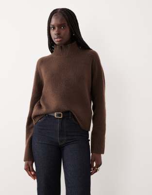 Abercrombie & Fitch - Pullover in Braun mit Stehkragen-Brown