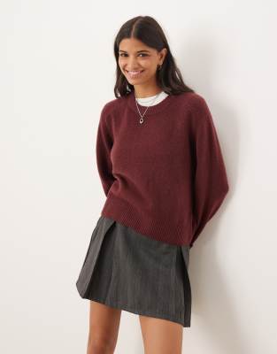 Abercrombie & Fitch - Pullover in Burgunderrot mit Rundhalsausschnitt