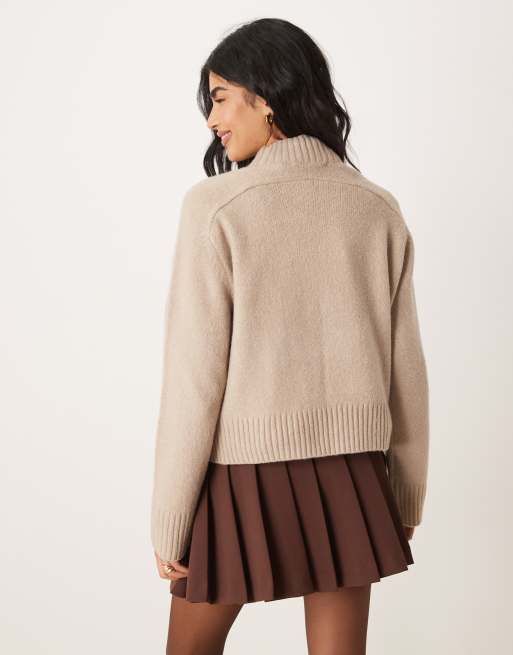 Abercrombie & Fitch – Pullover in Cremeweiß mit Stehkragen, 3 von 4