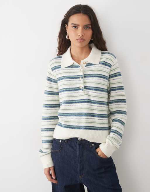 Abercrombie & Fitch Pullover mit V-Ausschnitt und mehrfarbigem Argyle-Muster, 2 von 4
