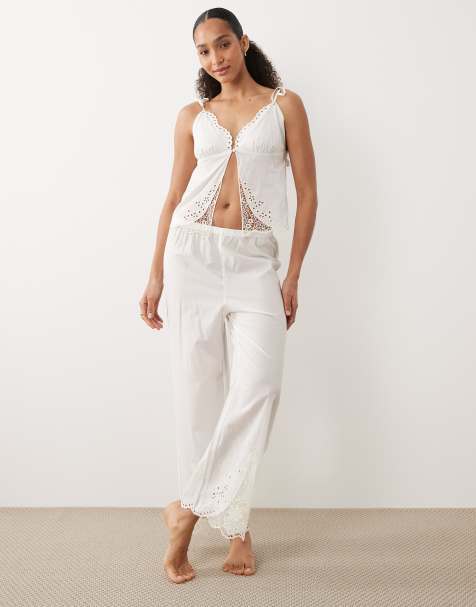Abercrombie & Fitch – Pyjama-Camisole für die Braut in Weiß, Kombiteil - view 1