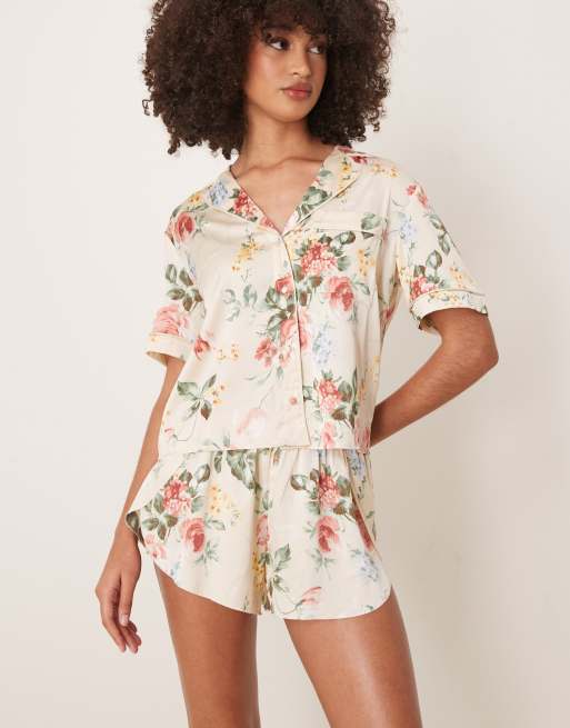Abercrombie & Fitch pyjama shorts in multi floral co-ord, 4 of 4