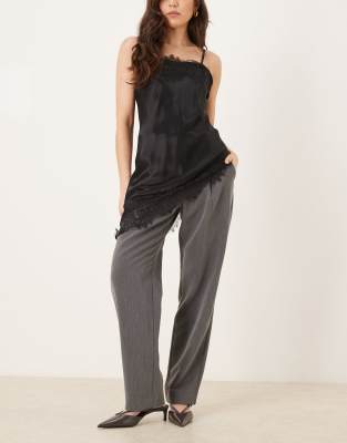 Abercrombie & Fitch - Quinn - Elegante Hose in Grau mit hohem Bund