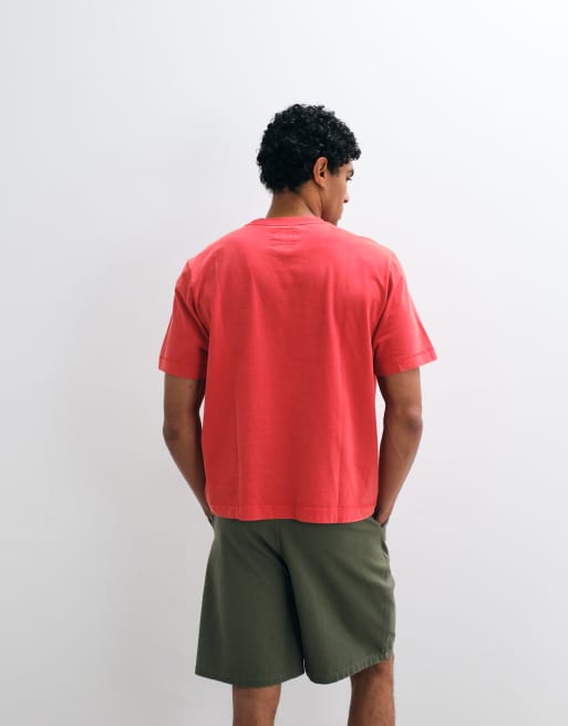 Abercrombie & Fitch - Rød T-shirt med college-logo, 4 af 5