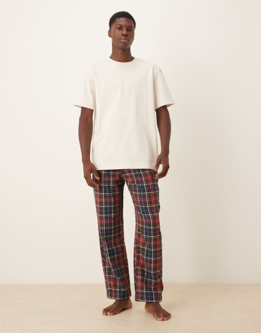 Abercrombie & Fitch - Røde og marineblå pyjamasbukser med tern i flonel, 2 af 4