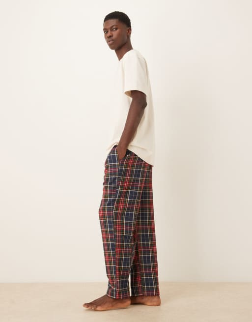 Abercrombie & Fitch - Røde og marineblå pyjamasbukser med tern i flonel, 3 af 4