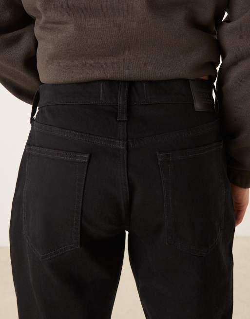 Abercrombie & Fitch relaxed 5 pocket straight jeans in black, 5 of 5