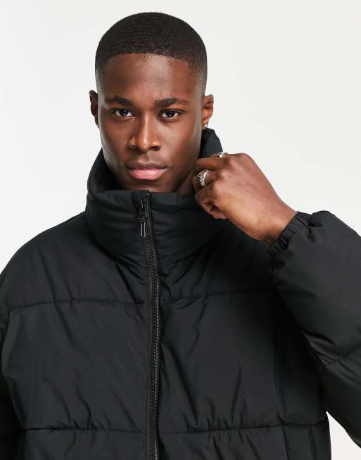 Abercrombie black puffer on sale jacket