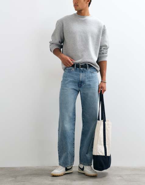 Abercrombie & Fitch relaxed fit jeans in light blue wash - view 1