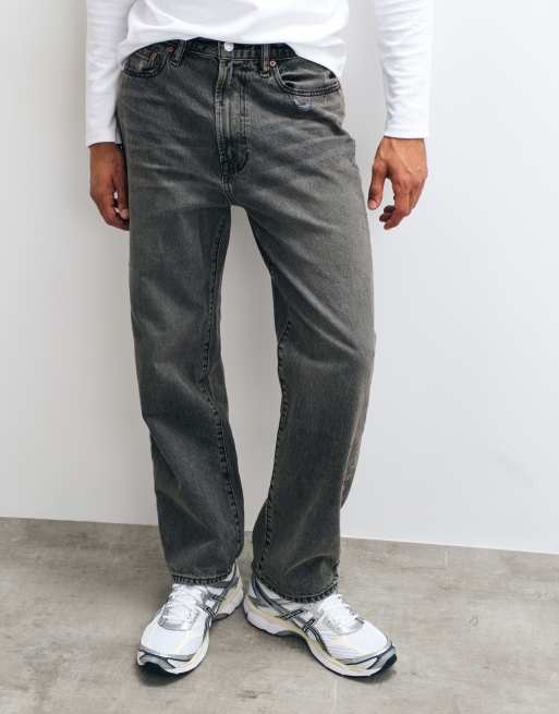 Abercrombie & Fitch relaxed fit jeans in light grey wash, 3 of 5